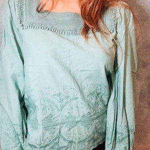 Turquoise Zara Basics Top